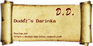 Dudás Darinka névjegykártya